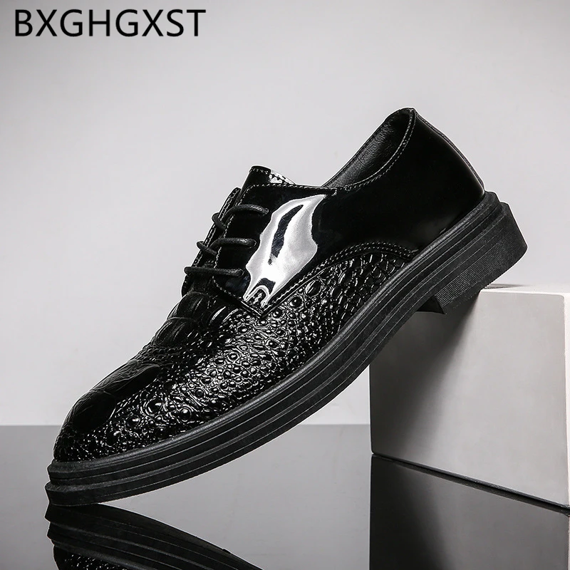 

Italian Mens Crocodile Shoes Coiffeur Brogue Shoes Men Luxury Brand Designer Shoes Men 2022 Zapatos De Hombre De Vestir Formal