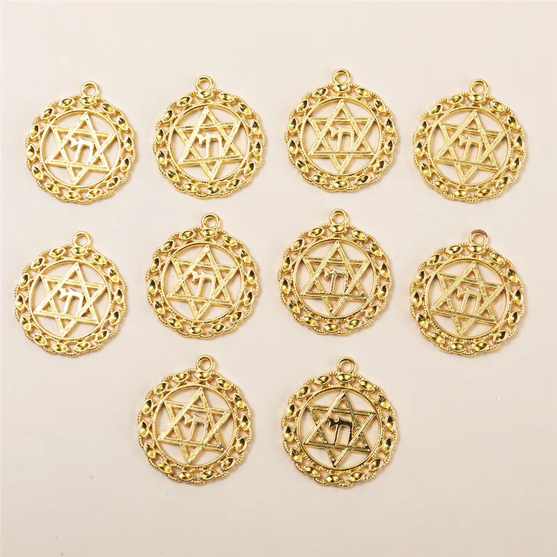 

Круглые Подвески YEYULIN 10 шт./лот с полыми звездами золотого цвета, подвески из сплава в разных стилях ручной работы, ожерелье «сделай сам», акс...