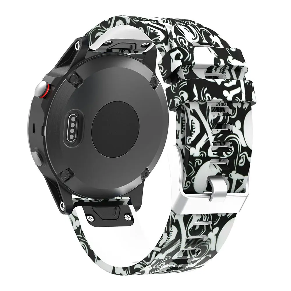 Напечатанный 22 мм быстрый релиз ремешок для Garmin Fenix5 ремень Цветной силиконовый браслет ремешок для Garmin Forerunner 945 Band