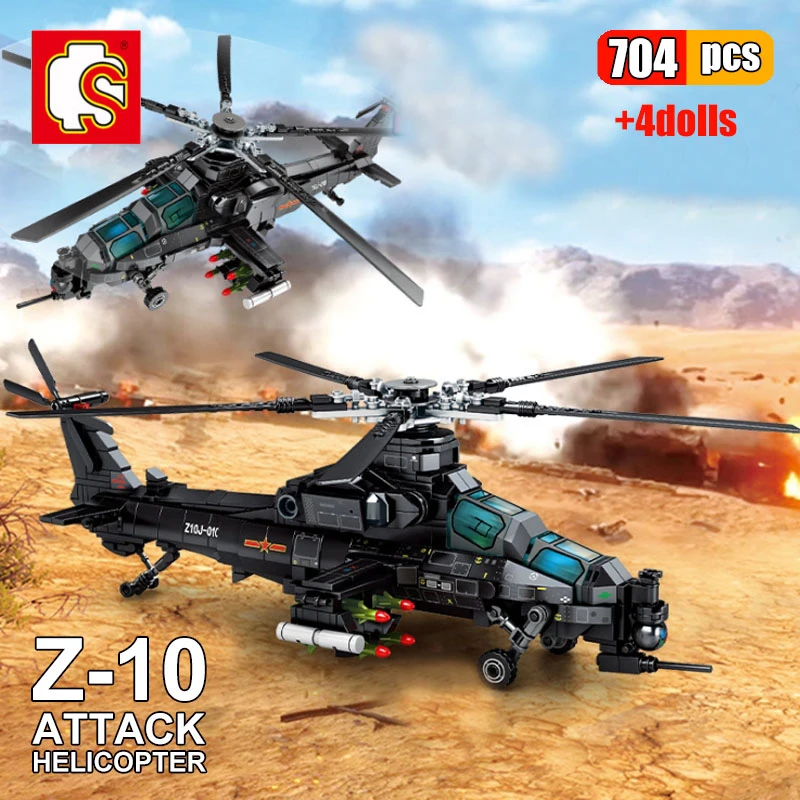 SEMBO 704pcsTechnical военные создатель полиции SWAT армейские вооруженных вертолет