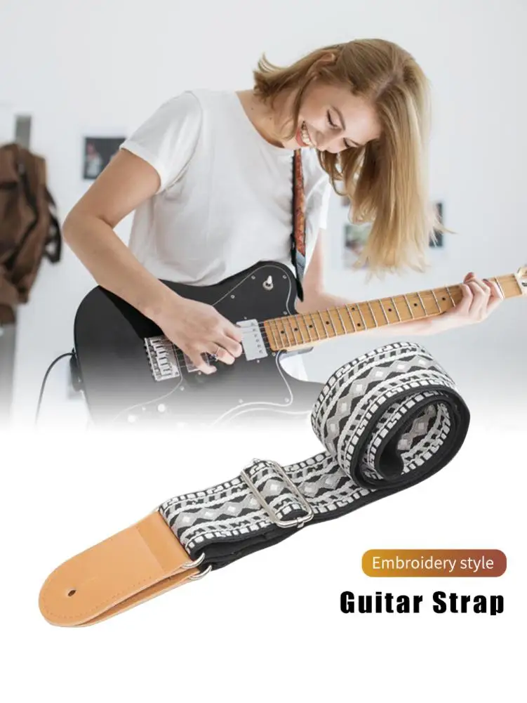 Вышитый ремень для гитары в народном стиле диагональный плечевой Регулируемый