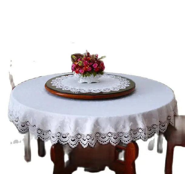 Европа 2 Цвета кружевные Сатиновые платья круглая скатерть с вышивкой обеденное