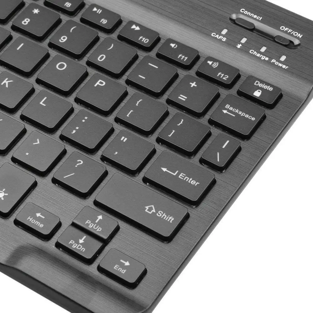 Zienstar 10 дюймов алюминиевый Беспроводной клавиатура Bluetooth With7 Цвета с подсветкой