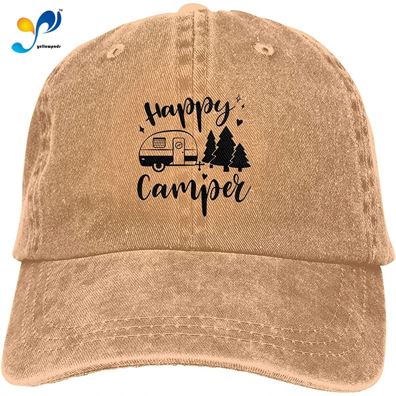 

Happy Camper Unisex Soft Casquette Cap Fashion Hat Vintage Adjustable Baseball Caps