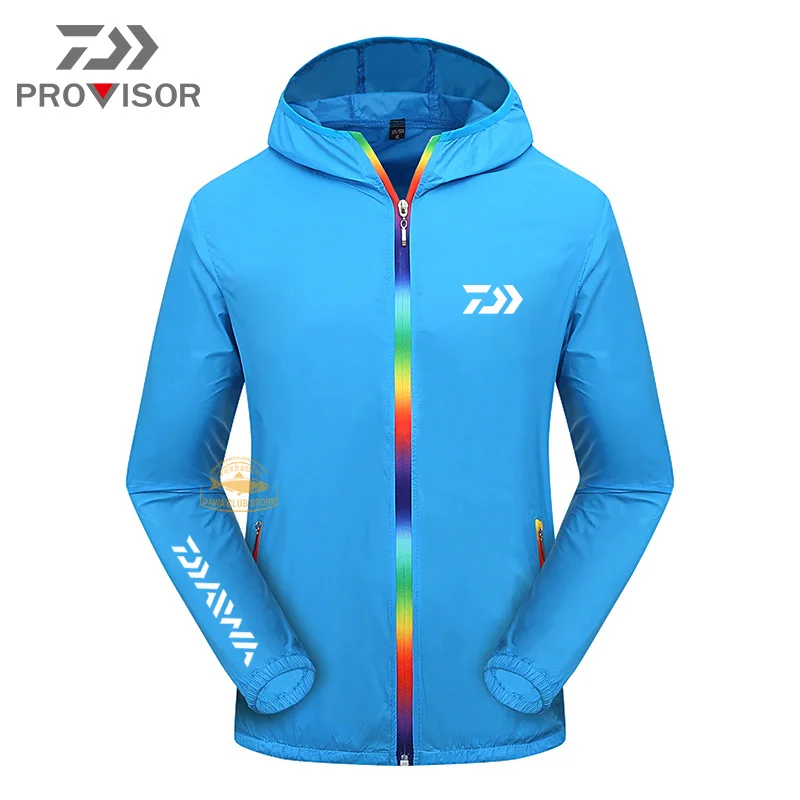 

Daiwa Men's Summer Ultra-thin Breathable Ice Silk Anti-ultraviolet Fishing Sunscreen Clothing Sports Sun Protection Clothing