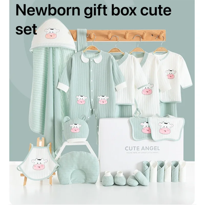 

Костюм для новорожденных четыре сезона, Детская Хлопковая одежда с длинным рукавом и милым рисунком из мультфильмов, Товары для новорожден...