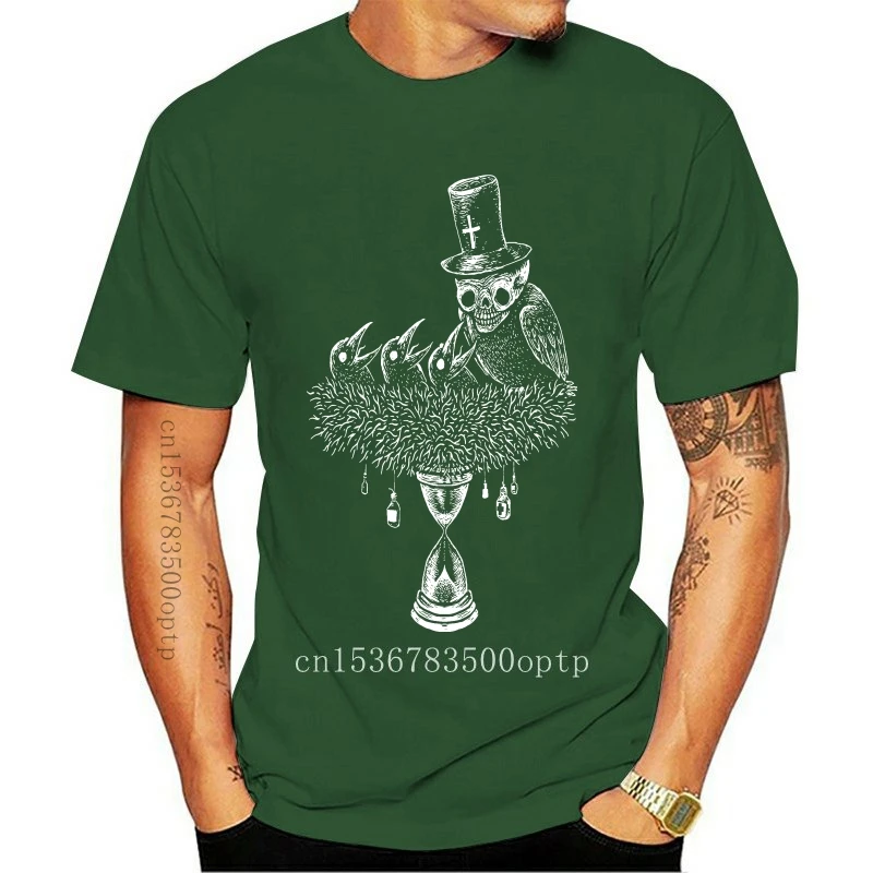 

New Skull Raven T Shirt Mens Womens Gothic Birds Crow Skeleton Undead Fashion Classic Tee Shirt