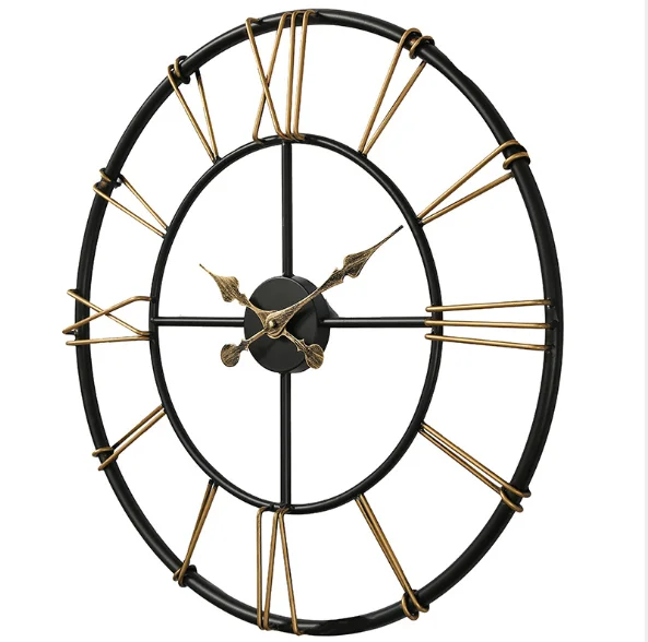 

Retro Creative Wall Clock Simple Modern Silent Metal Clock Mechanism Nordic Design Bedroom Reloj De Pared Home Decor BW50WC