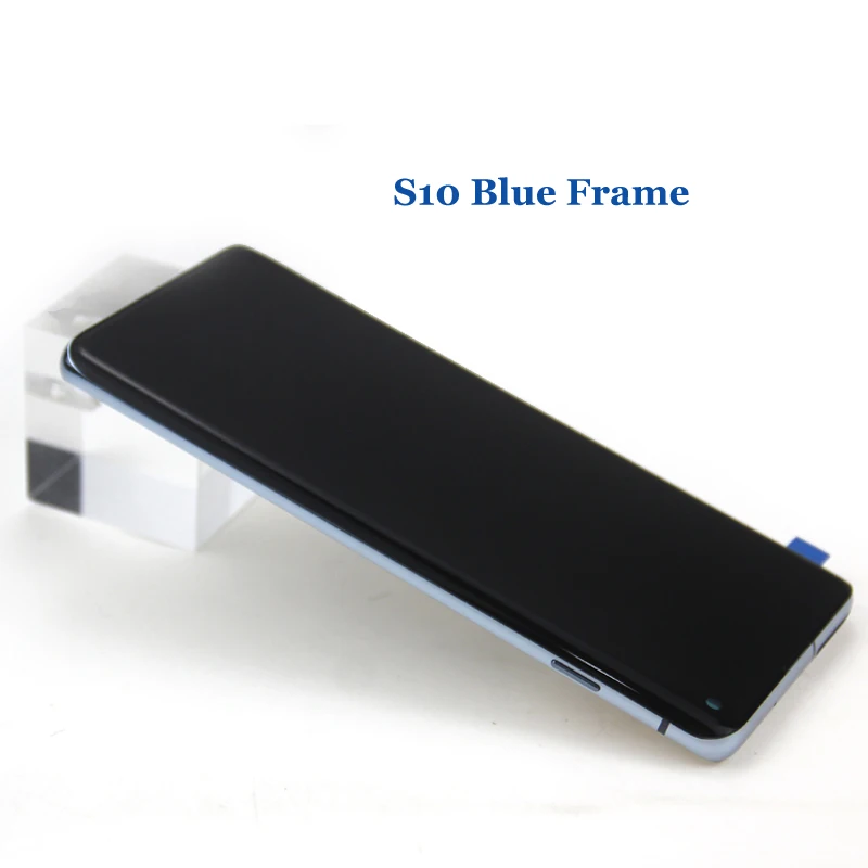S10 Blue Frame Супер AMOLED lcd для SAMSUNG S10 lcd G9730 дисплей S10 Plus lcd G975 сенсорный экран дигитайзер - Цвет: S10 Blue Frame