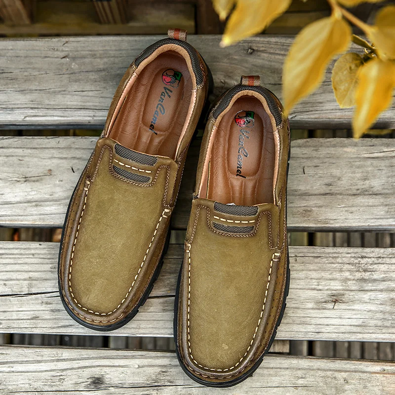 Стильные мужские удобные кроссовки водонепроницаемая обувь для походов кожаные