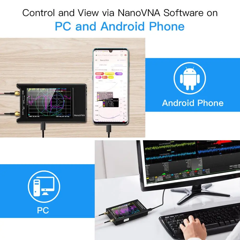2021 NanoVNA NanoVNA-F VNA HF VHF UHF Vector Network Antenna Analyzer + 4.3 inch IPS LCD Metal Case V3.1 Version |