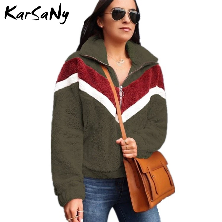 Army green KarSaNy, Женская толстовка, Теплый Зимний пуловер, свитшоты для женщин, s размера плюс, половина молнии, Теплая Флисовая Толстовка для женщин, большой размер - Цвет: Army green