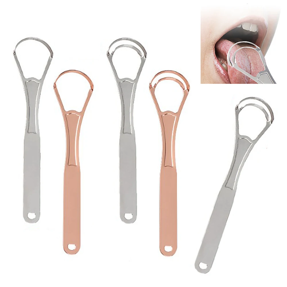 

2021 New Stainless Steel Tongue Scraper Cleaning Tool Metal Reusable Eco Friendly Fresh Breath Oral Care Accessories