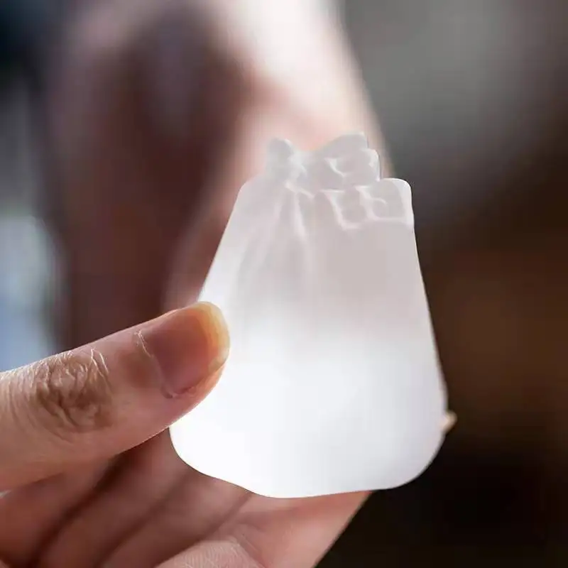 Cubierta de vidrio hecha a mano, cubierta de cristal de olla de vidrio, decoraci&oacute;n transparente de diamante, accesorios de juego de t&eacute; de Kung Fu, ceremonia del t&eacute;-1