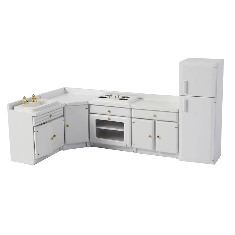 

1/12 Dollhouse Miniature Kitchen Furniture Kitchen Cabinet Kit Dollhouse Furniture Accessories