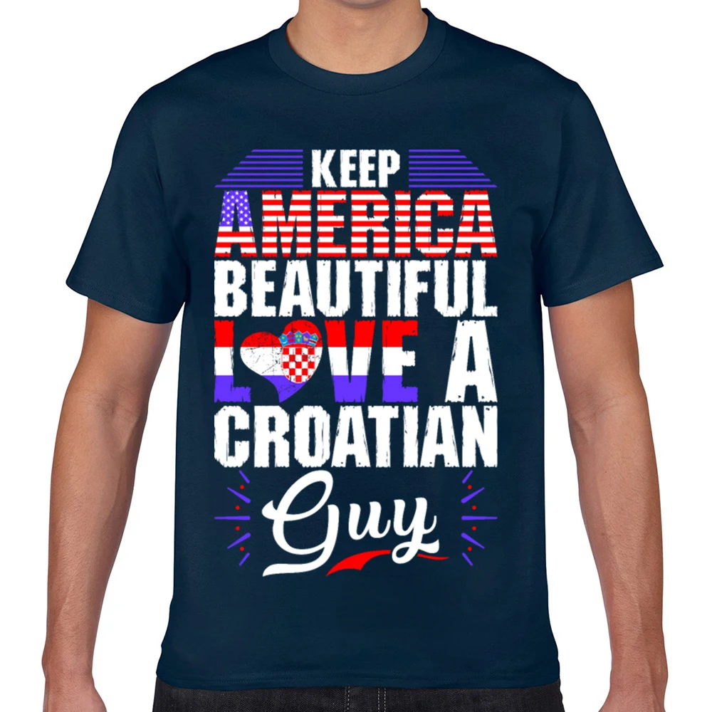 Футболка мужская с надписью keep america beautiful love a хорватский парень|Мужские футболки|