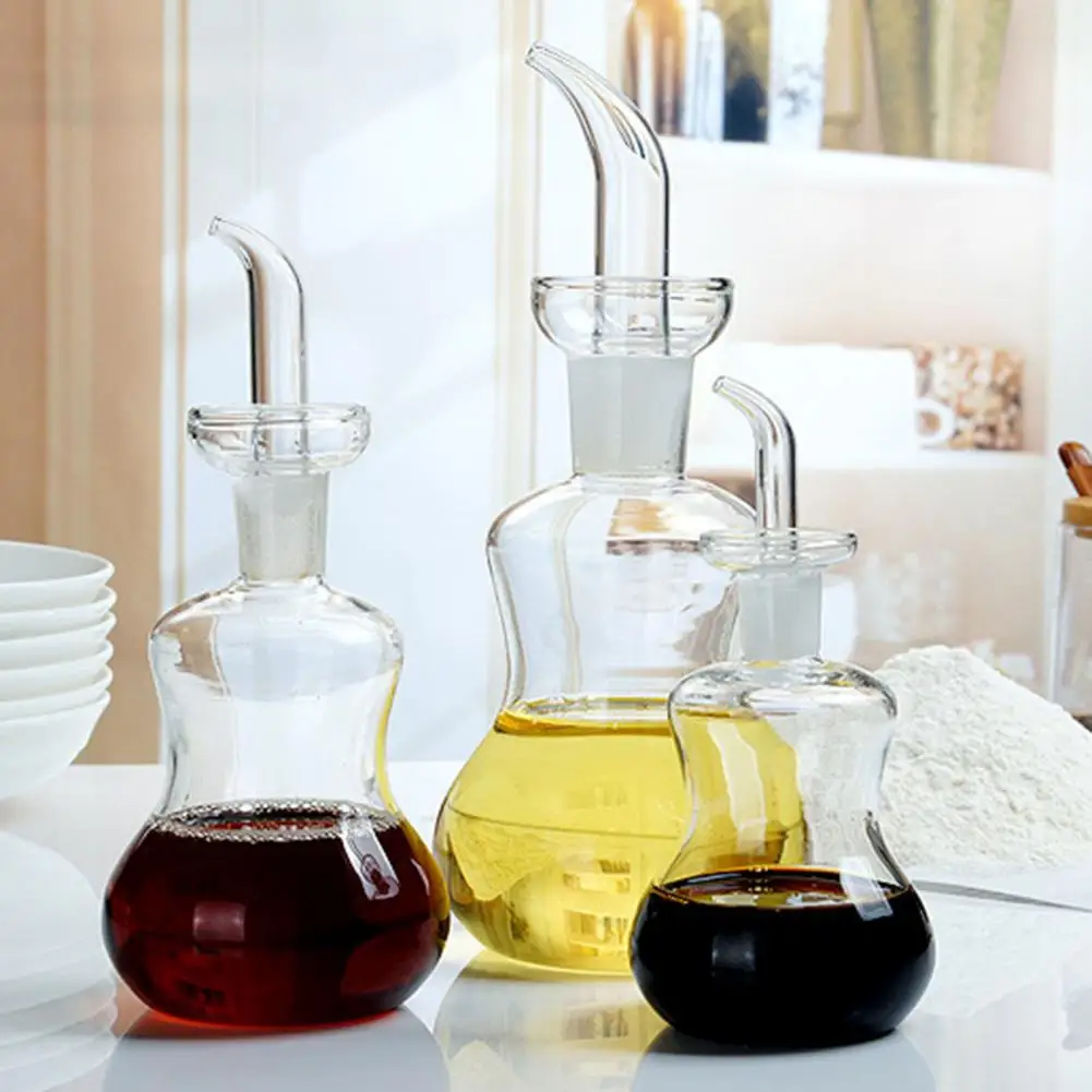 

HOT SALES!!! 125/250/500ml Anti-leak Heat Resistant Glass Oil Sauce Vinegar Dispenser Seasoning Bottle Oil Pot