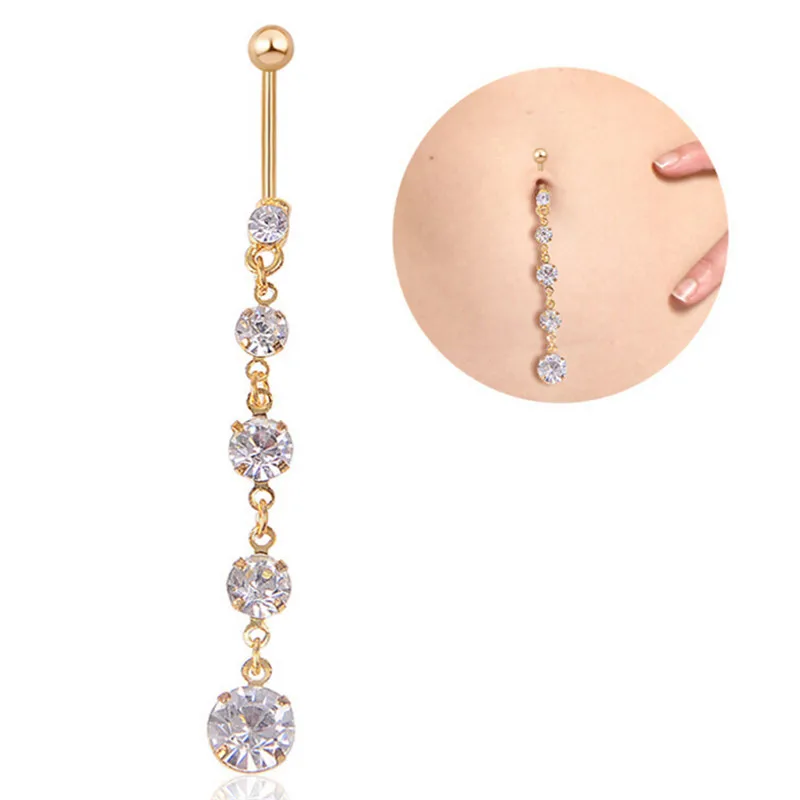 Женское кольцо в виде пупка длинное круглое ювелирное изделие из нержавеющей