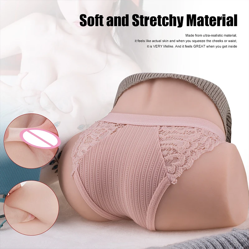 1:1 Realistic Big Ass Sex Doll For Men TPE Male Masturbator Real Ass Vagina Pussy Dual Channel Soft Sexy Toys For Adults