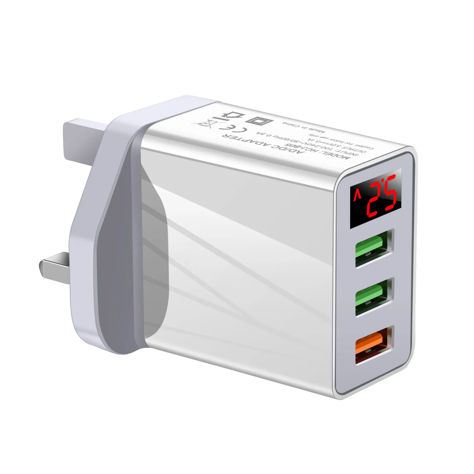 

5v/3a Smart Digital Display Is Suitable For Apple Android Multi-port Usb Charger Mobile Phone Accessories Charging Adapter#p30