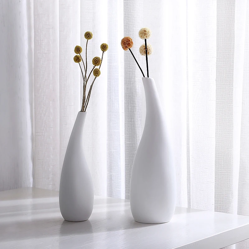 Японский стиль Современная ваза белая керамическая Цветочная домашний декор