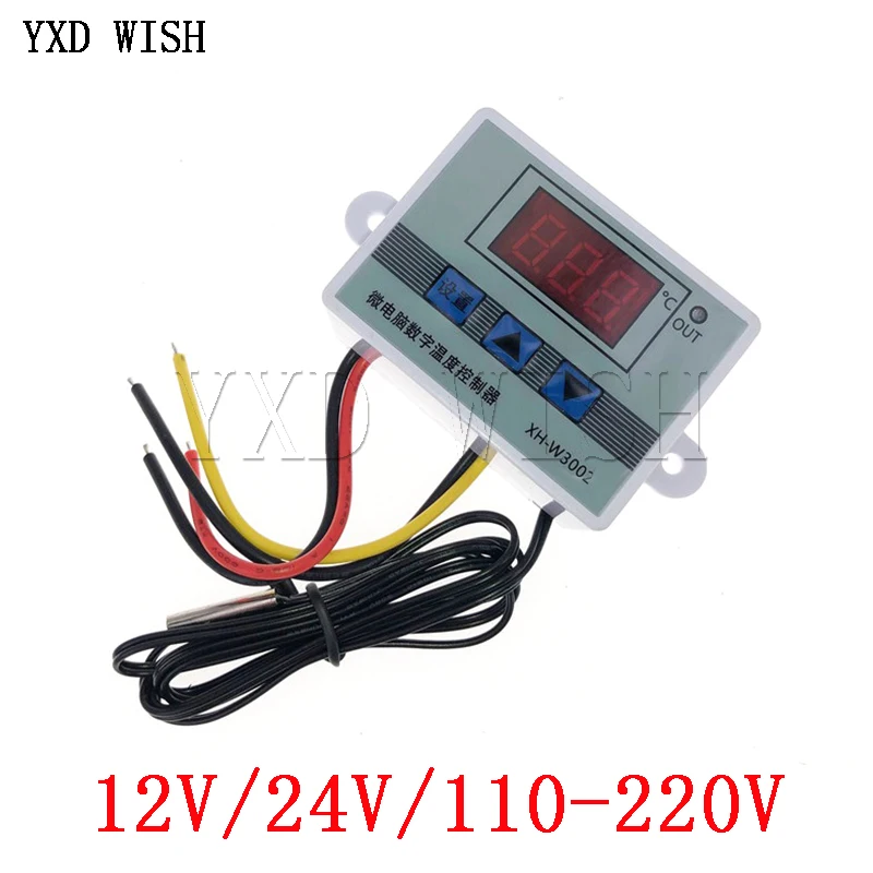 

12V 24V 110V 220V Профессиональный W3002 цифровой светодиодный Температура контроллер 10A Термостат Регулятор XH-W3002 температура регулятора