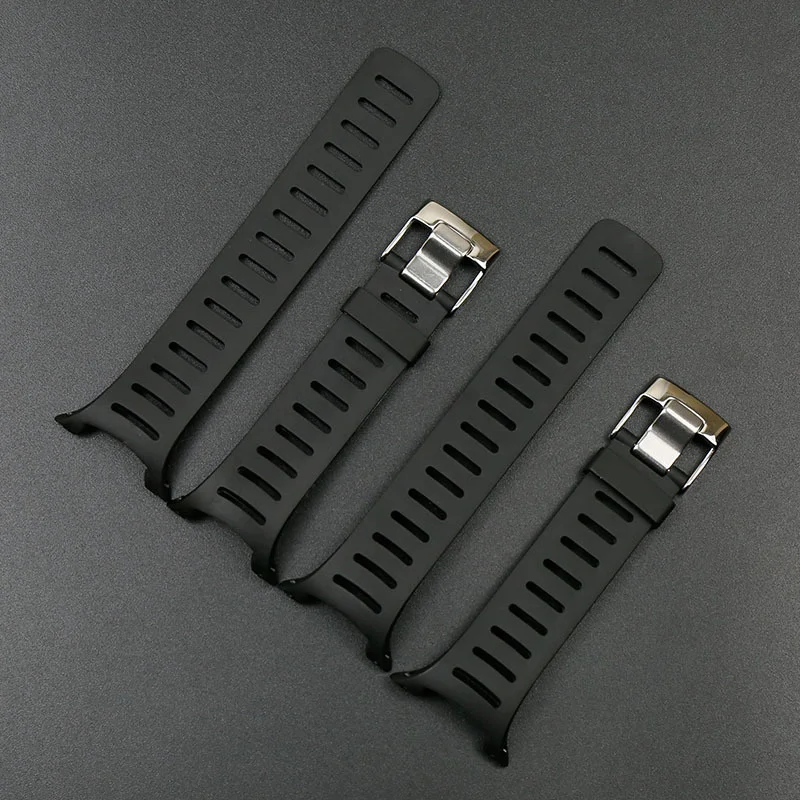 

Watch Accessories Soft Rubber Silicone Black Strap For SUUNTO T Series T1 T1C T3 T3C T3D T4C T4D Men Women's Watchbands Strap