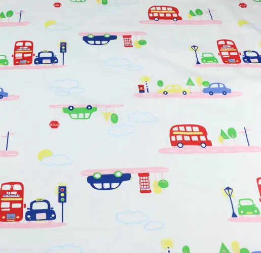Автомобиль светофора мультфильм печать шаблон 100% хлопок Одеяло Ткань DIY