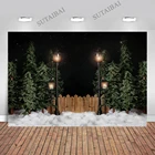 Рождественский фон для фото Новогодние ёлки уличный светильник для снега, для улицы, на каждый день, живописные фотографии фоны для фотостудии