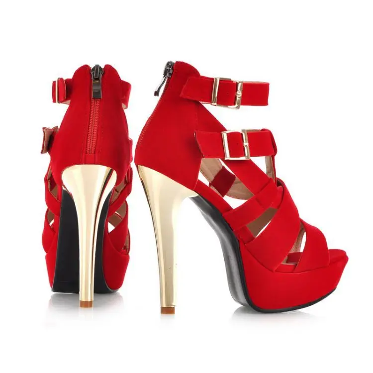 

Summer new black nightclub fashion hollow Roman stiletto sandals