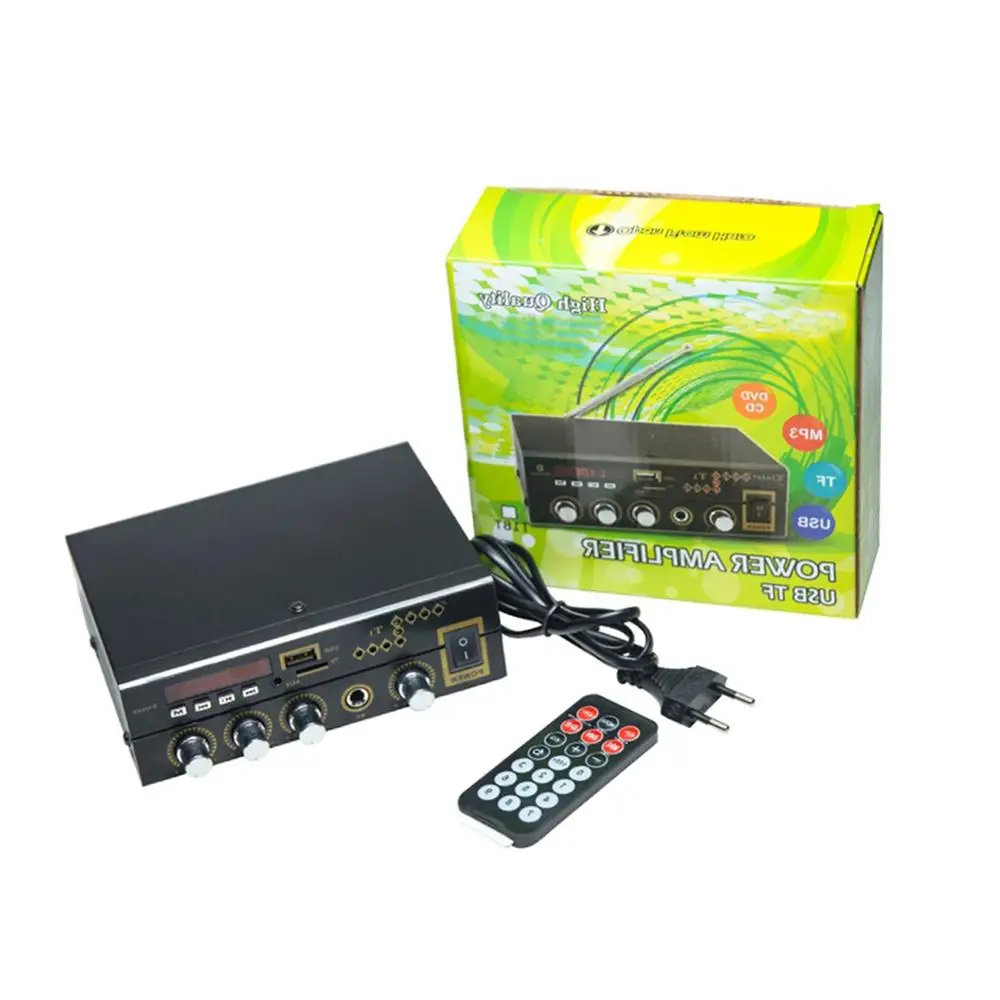 Домашний цифровой аудио усилитель мощности Bluetooth 2 0 канала с микрофоном USB/TF/FM/AUX |