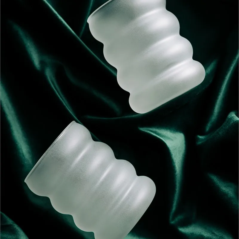 

1PCS Christmas Originality Transparent Frosted Glass Cup Home Juice Cup Design Art Hand Blown Creative Contracted Cups