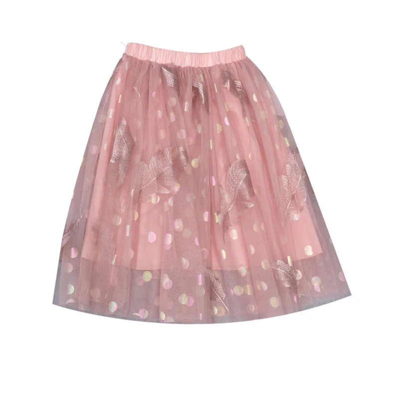 Rlyaeiz Toddler Teen Girl Skirts Children Clothes Girls Feather Mesh Tutu Puff Princess Skirt Kids Costume | Детская одежда и