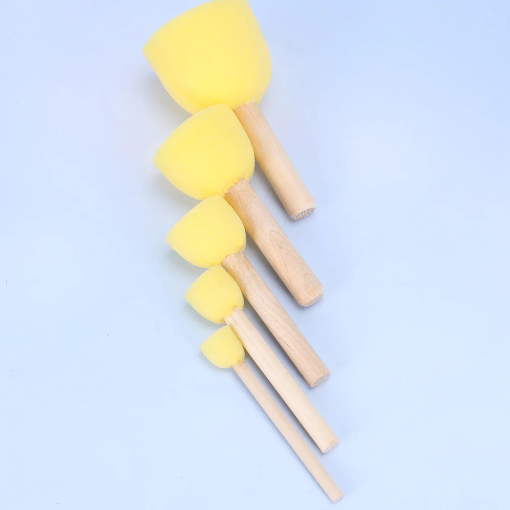 

20pcs Sponge Painting Brush Wooden Handle Drawing Brush Kids Graffiti Brushes DIY Painting Set for Kids Children