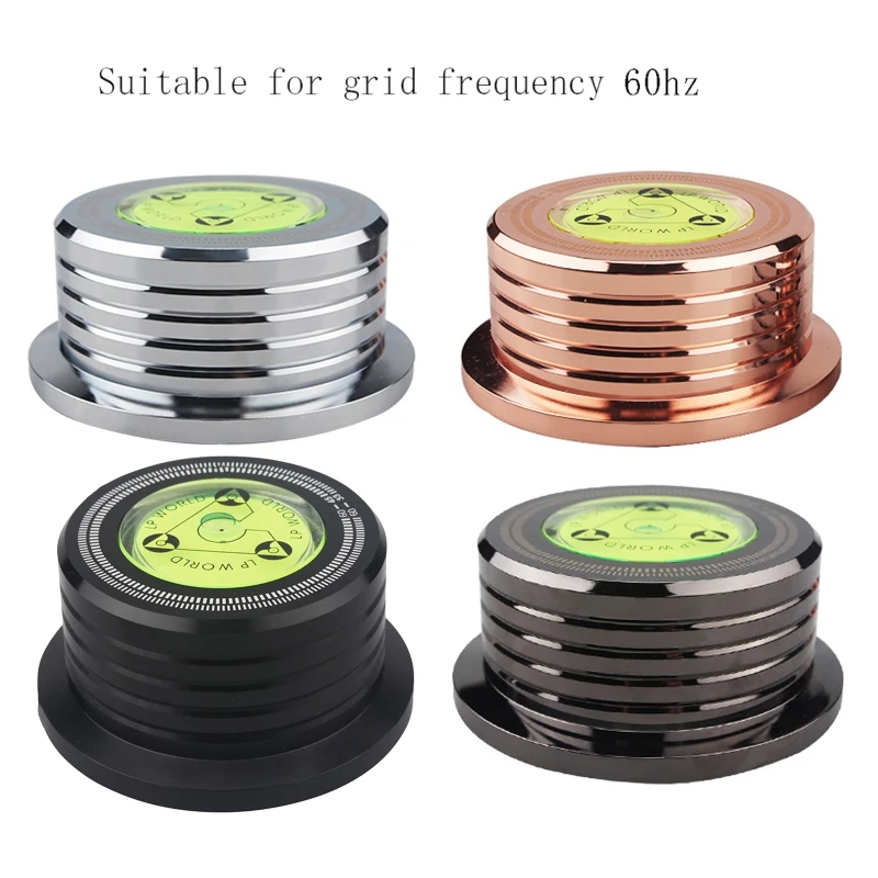 

Universal 60Hz LP Vinyl Record Player Disc Turntable Stabilizer with Level Aluminum Alloy Weight Clamp