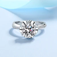 100 sterling silver wedding band 1ct 2ct lab grown moissanite ring 3d flower diamond engagement rings for women promise jewelry
