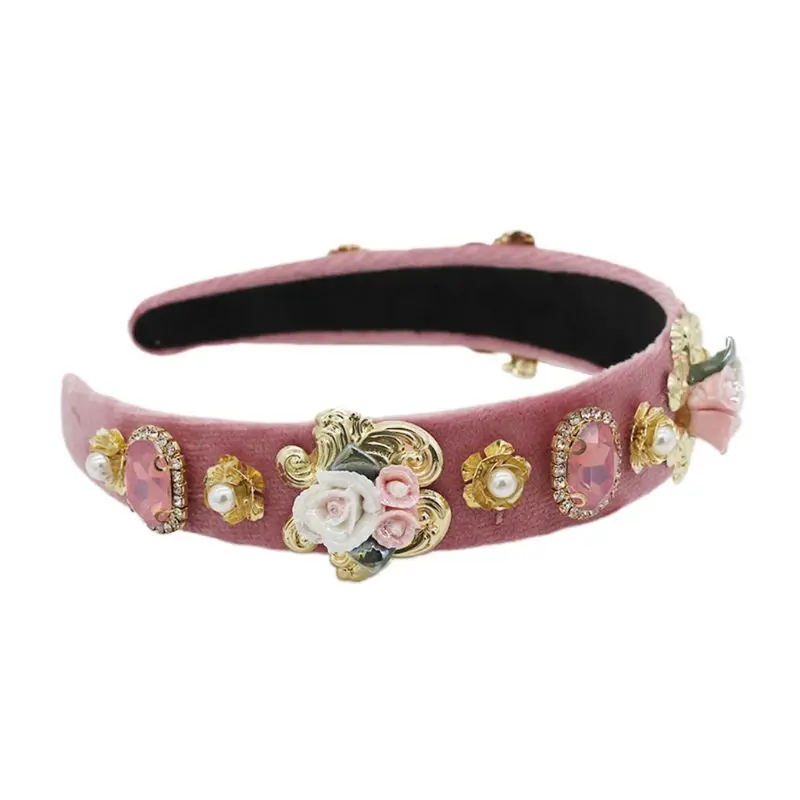 Женский обруч для волос в стиле барокко с розами|Шпильки и заколки волос| |