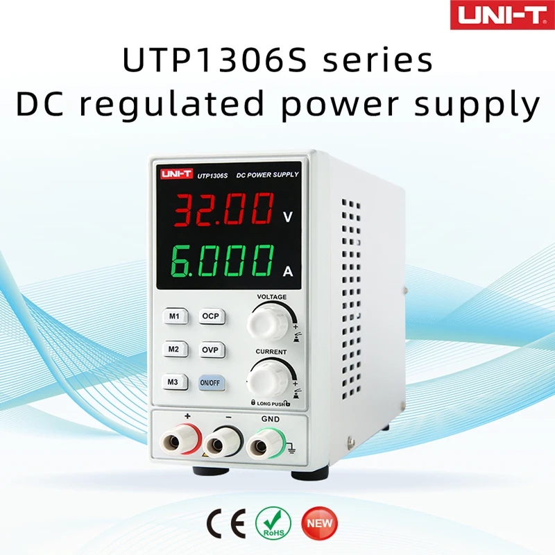 

Regulated Switch DC Power Supply Adjustable 32V 6A Single Channel 4Bits 220V Input OVP Mobile Phone Repair UNI-T UTP1306S