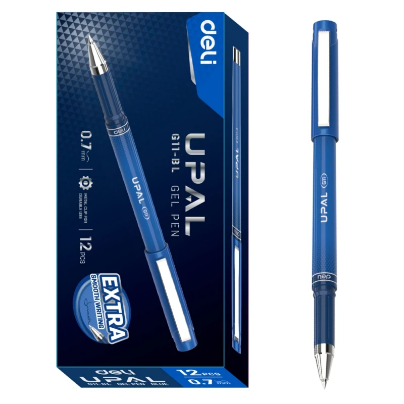 

New DELI 12pcs/box 0.7mm Black Blue Ink Gel Pen Office School Writing Student Supplies Stationery Random Color