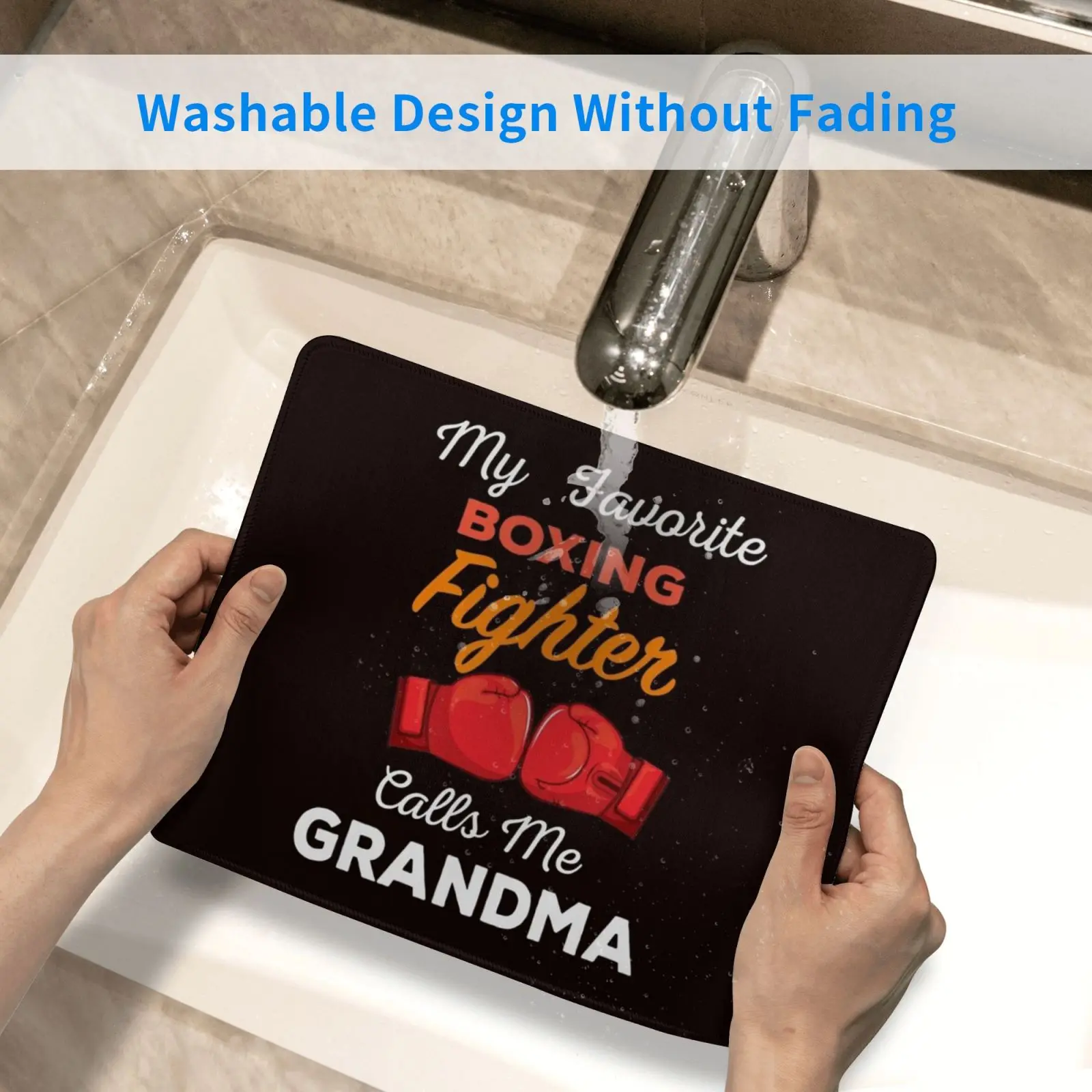 

My Favorite Boxing Fighter Calls Me Graphic For Grandma Mouse Pad DIY Print Sport Workout Gym Fighting