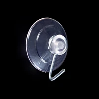 pop plastic suction haning hook sucher cup base dia 4cm clear sign display promotion price tag clip holder 20pcs