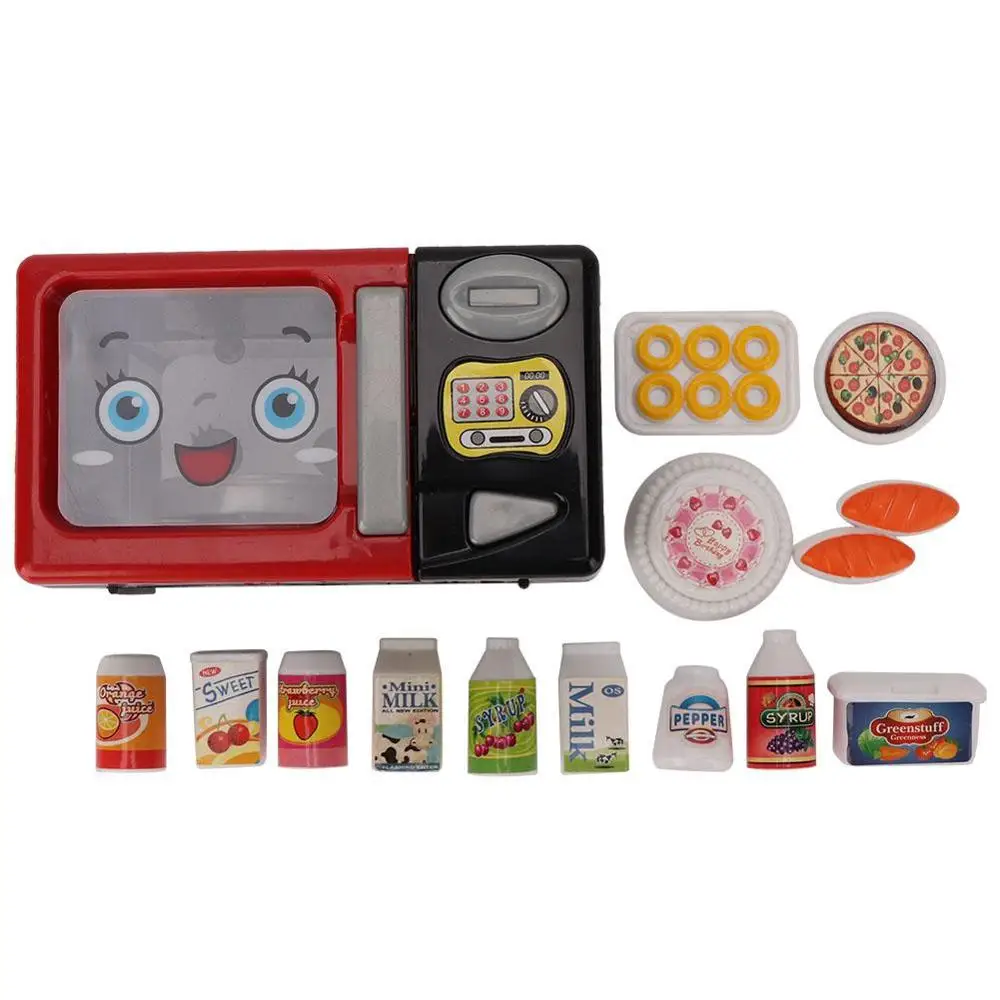 Microwave Oven Игровой домик, игрушка, кукольный домик, аксессуары, миниатюрная пищевая доска для приготовления хлеба, для 1/12 весов, кукольный домик или кукла из дерева+ Полимерная игрушка - Цвет: Microwave Oven