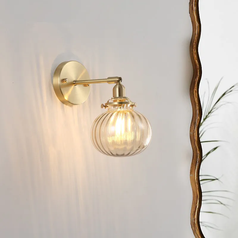 Настенная лампа в скандинавском стиле медный светодиодный настенный золотистый