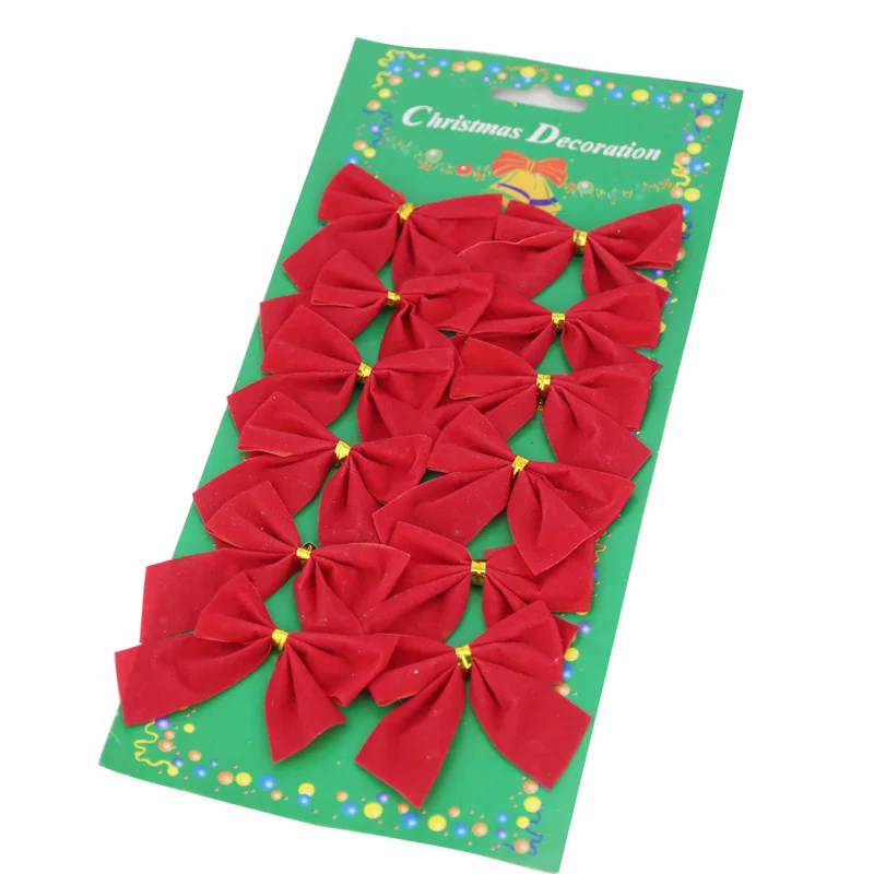 (12 шт.) 6 см украшения с бантом Рождественская елка Новогоднее праздничное
