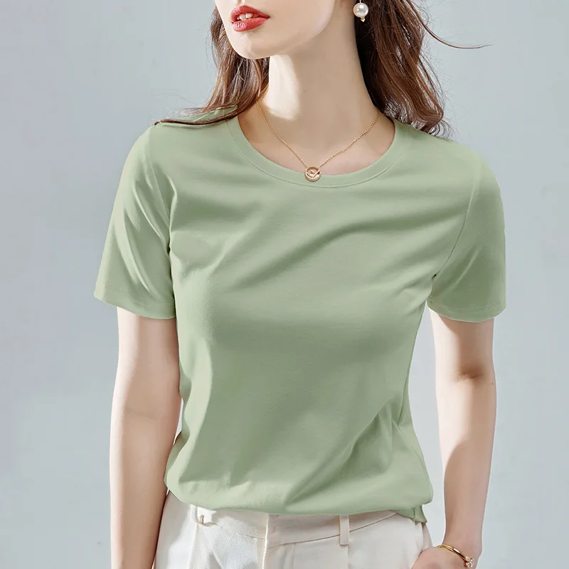Plain Short Sleeve T-shirt Women 2020 Summer Good Quality 15 Color Simple Cotton Loose Basic T-shirts Female Casual Tops S-3XL | Женская