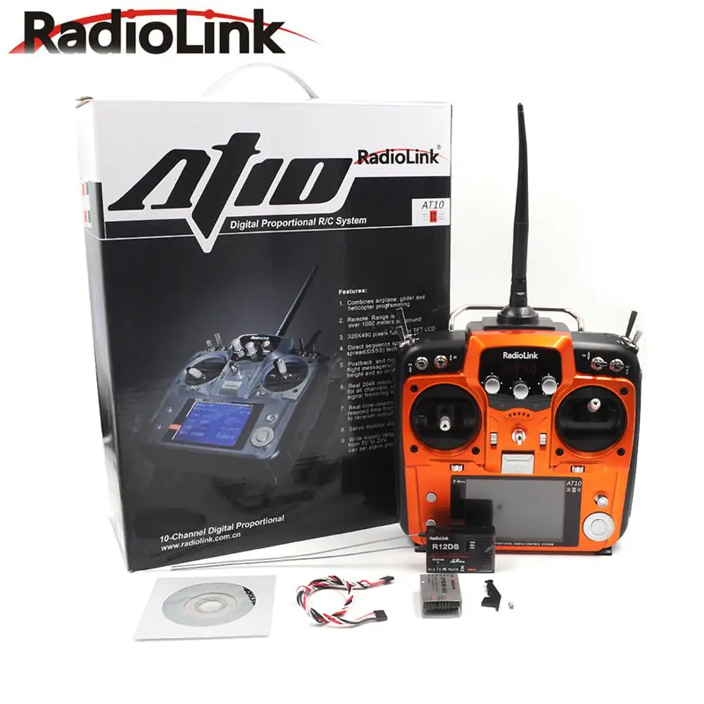 Высококачественный оригинальный RadioLink AT10 II 2 4G 12CH RC передатчик и R12DS приемник для
