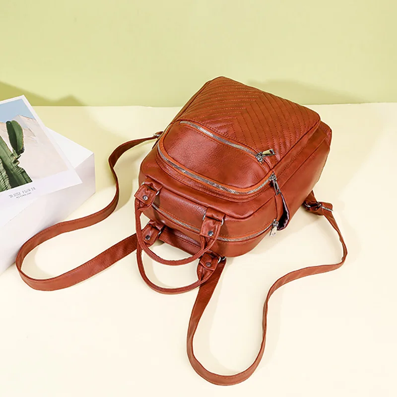 Женский рюкзак из искусственной кожи многофункциональная простая сумка через