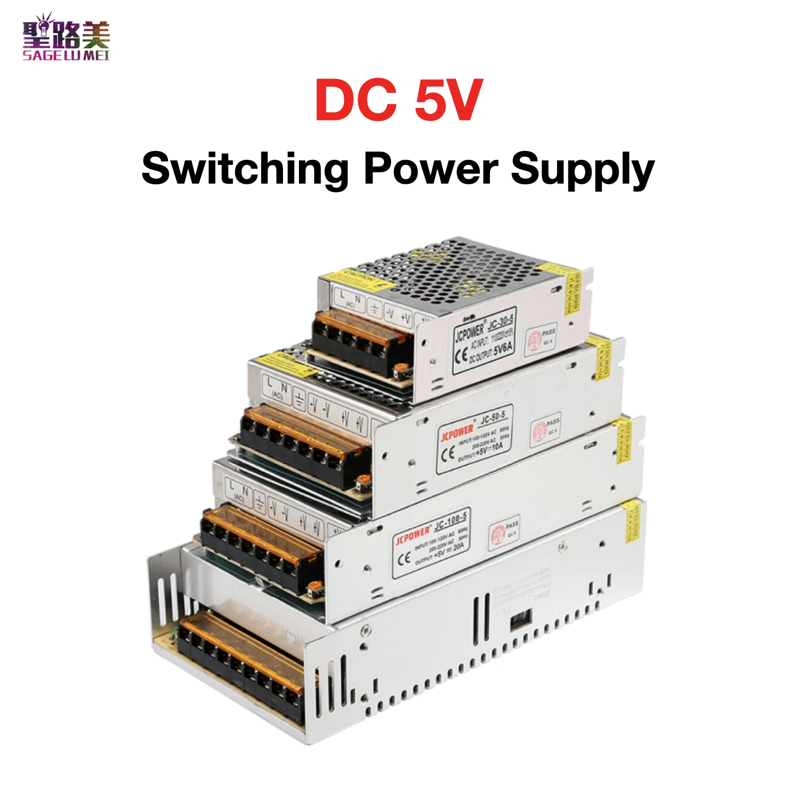 

DC5V 2A/3A/4A/5A/6A/8A/10A/12A/20A/30A/40A/60A Switching Power Supply Lighting Transformer for LED Strip / LED lamp / CCTV