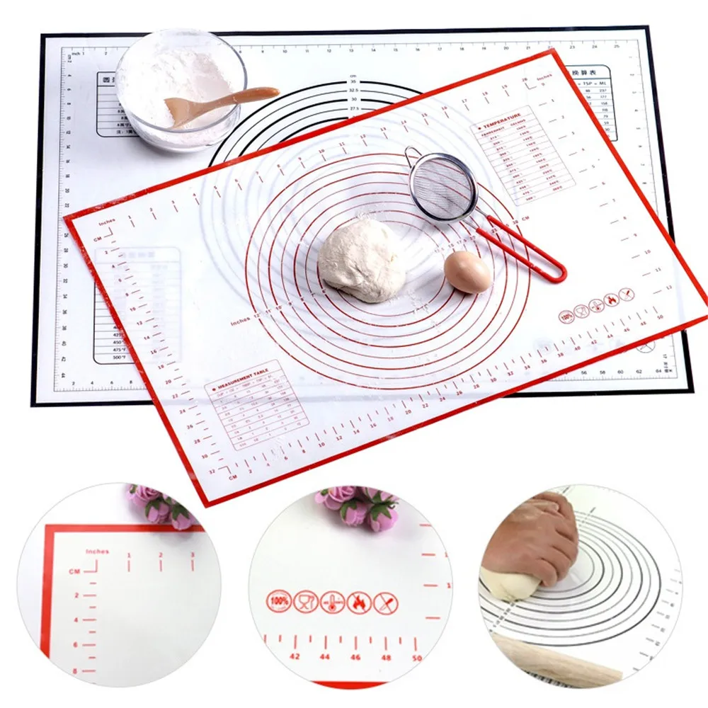 Multi-size Silicone Baking Mat Sheet Extra Large for Rolling Dough Macaroo Pizza Non-Stick Maker Holder Pastry | Дом и сад