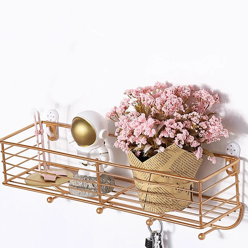 

Nordic Ins Wind Iron Wall Shelf Home Decoration Bathroom Storage Rack